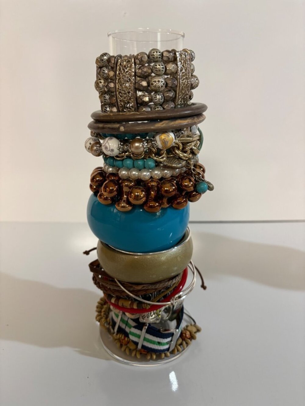 Mixed Bundle of 23 Bracelets Bangles Beaded Metal Wearable Jewelry Lot 1